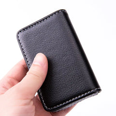 PU Leather Business Card Holder Wallet with Magnetic Shut