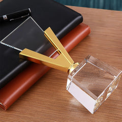 Glass Volleyball Trophy Prism Crystal Awards