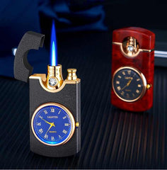 Cigarette Lighter with Watch Blue Flame