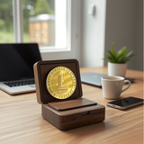Solid Wood Black Walnut Commemorative Coin Badge Medal