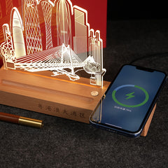 Customizable Rechargeable Acrylic Wireless Charging Table Lamp