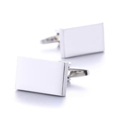 Silver Stainless Steel Men’s Plain Cufflinks