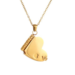 Stainless Steel Heart Locket Necklace for Couples