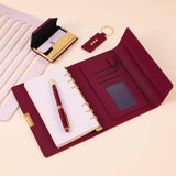 Business Agenda Custom Leather Notebook Gift Set with Card Holder and Key Chain