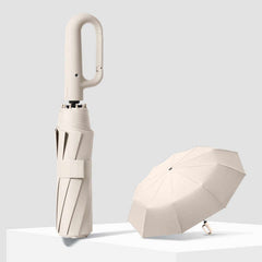 Windproof Auto Open 3-Fold Umbrella with Reinforced Ribs