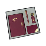Business Agenda Custom Leather Notebook Gift Set with Card Holder and Key Chain