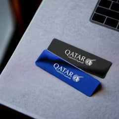 Glossy Metal Name Tags with Custom Laser Engraving