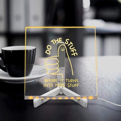 LED Night Light Beech Wooden Base Display Stand