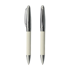 Gift Pen With Black Leather Body  and Hand Stitched Sewing