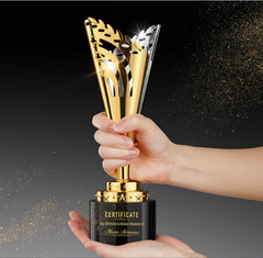 Crystal Base Gold  Metal Trophy