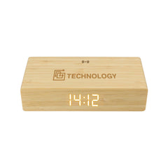 Bamboo Wireless Charger with Clock
