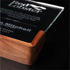 K9 Crystal Blank Trophy Award Wooden Base