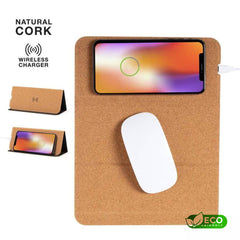DEBNO - Giftology Cork Mouse Pad with 15W Wireless Charger