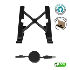 BRELA - @memorii Set of Recycled Laptop Stand and retractable cable
