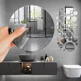 3D Mirror Wall Stickers, EEEkit Self-Adhesive Round Acrylic Wall Decals DIY