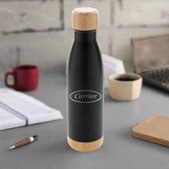 ODESSA - Giftology Double Wall Stainless Bottle with Bamboo Lid and Base
