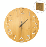 Round Bamboo Wall Clock, 28 cm Dia, Type Analog