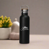 Personalized Stainless Steel Flask With Bamboo Lid