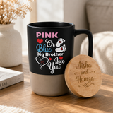 Two-toned Ceramic Mugs with Clay Bottom, Bamboo Lid