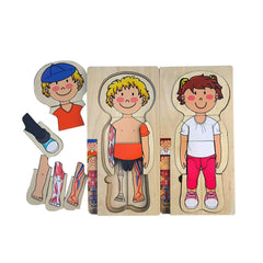 Boy Wooden Body Puzzle for Toddlers & Kids