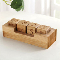 Customized Christmas Gift for Company Bamboo Desk Calendar