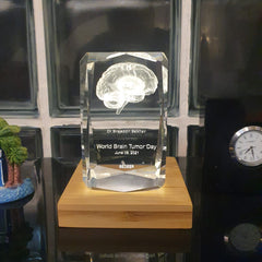 Elegant 3D Laser Engraved Crystal Cuboid