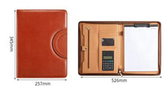 PU Leather A4 File Folder Padfolio Writing Pad