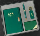 Business Agenda Custom Leather Notebook Gift Set with Card Holder and Key Chain