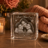 Elegant 3D Laser Engraved Crystal Cuboid