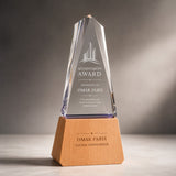 K9 3D Logo Crystal Trophy with Wood Base