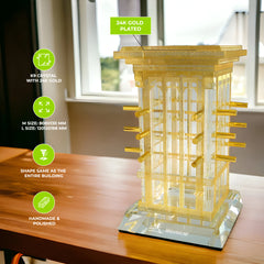 VIP Wind Tower crystal Trophy with 24K Gold Plated