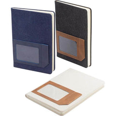 ADANA - Santhome Recycled Canvas A5 Hard Cover Notebook with PU Pocket