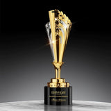 Crystal Base Gold Metal Trophy