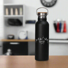 Personalized Stainless Steel Flask With Bamboo Lid