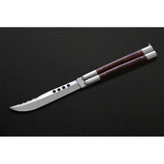 D2 tool steel Filipino Balisongs butterfly Stainless Steel walnut burl wood Inserts