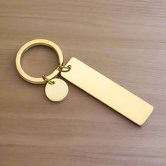 Stainless Steel Rectangle Tag Keychain