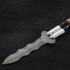 High Carbon Steel Filipino Balisongs butterfly Brass with Stainless Steel with Bone and rose Wood Inserts