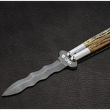 High Carbon Steel Filipino Balisongs butterfly Brass with Stainless Steel with Jigged Bone with rose Wood