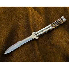 High Carbon Steel Filipino Balisongs butterfly Brass with Stainless Steel with Philippine Deer Horn Inserts