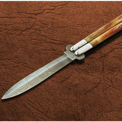 High Carbon Steel Filipino Balisongs butterfly Brass with Stainless Steel with dye bone