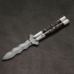 High Carbon Steel Filipino Balisongs butterfly Brass with Stainless Steel with ram Horn