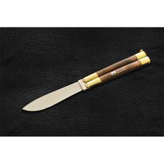 High Carbon Steel Filipino Balisongs butterfly Brass with walnut burl wood Inserts
