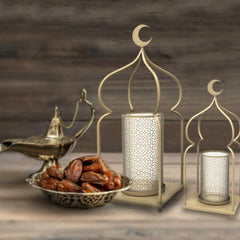 Set of 5 Iron Candle Holder Lantern for Home Decor Ramadan Gift