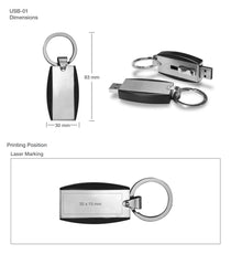 Slide Button USB with Key Holder