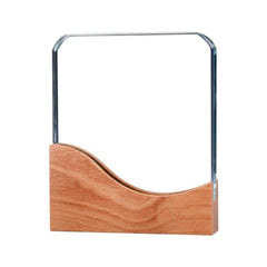 Square Crystal Award with Wooden Base