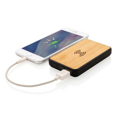 TUZLA - @memorii 5000 mAh Bamboo Wireless Powerbank (Anti-microbial)