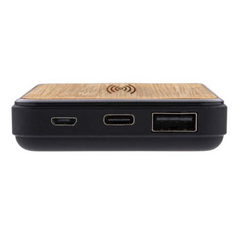 TUZLA - @memorii 5000 mAh Bamboo Wireless Powerbank (Anti-microbial)