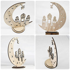 Set of 5 Wooden Assemble DIY Decorations For Eid Mubarak Gifts and Ramadan Gifts