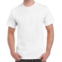 Adults White Round Neck Polyester T-Shirt