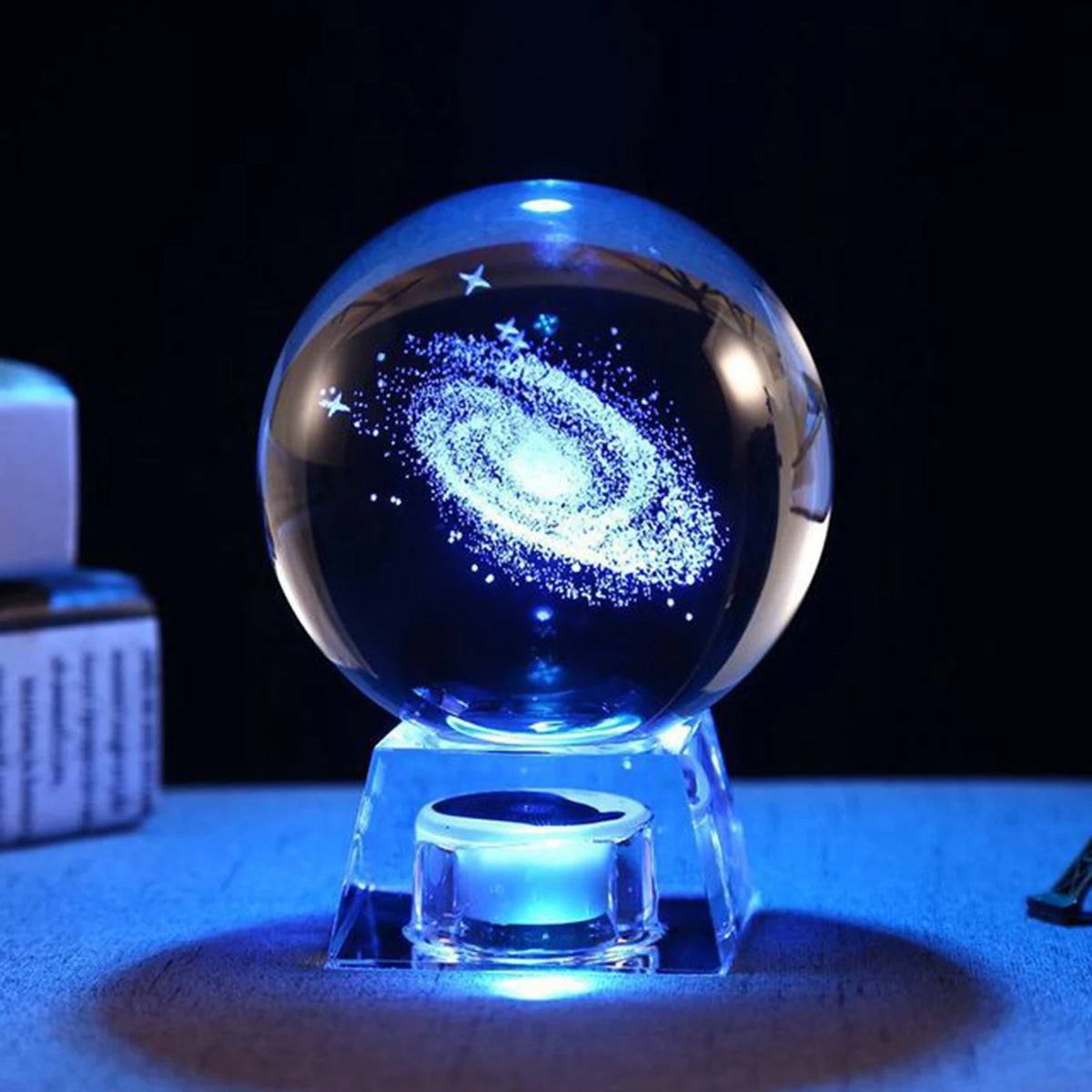 Galaxy Balls for Kids with LED Lamp Base Crystal Glass Ball